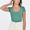 T-SHIRT COL U VIRGINIE BLANC TEE SHIRT KOOKAI Mode Kookai