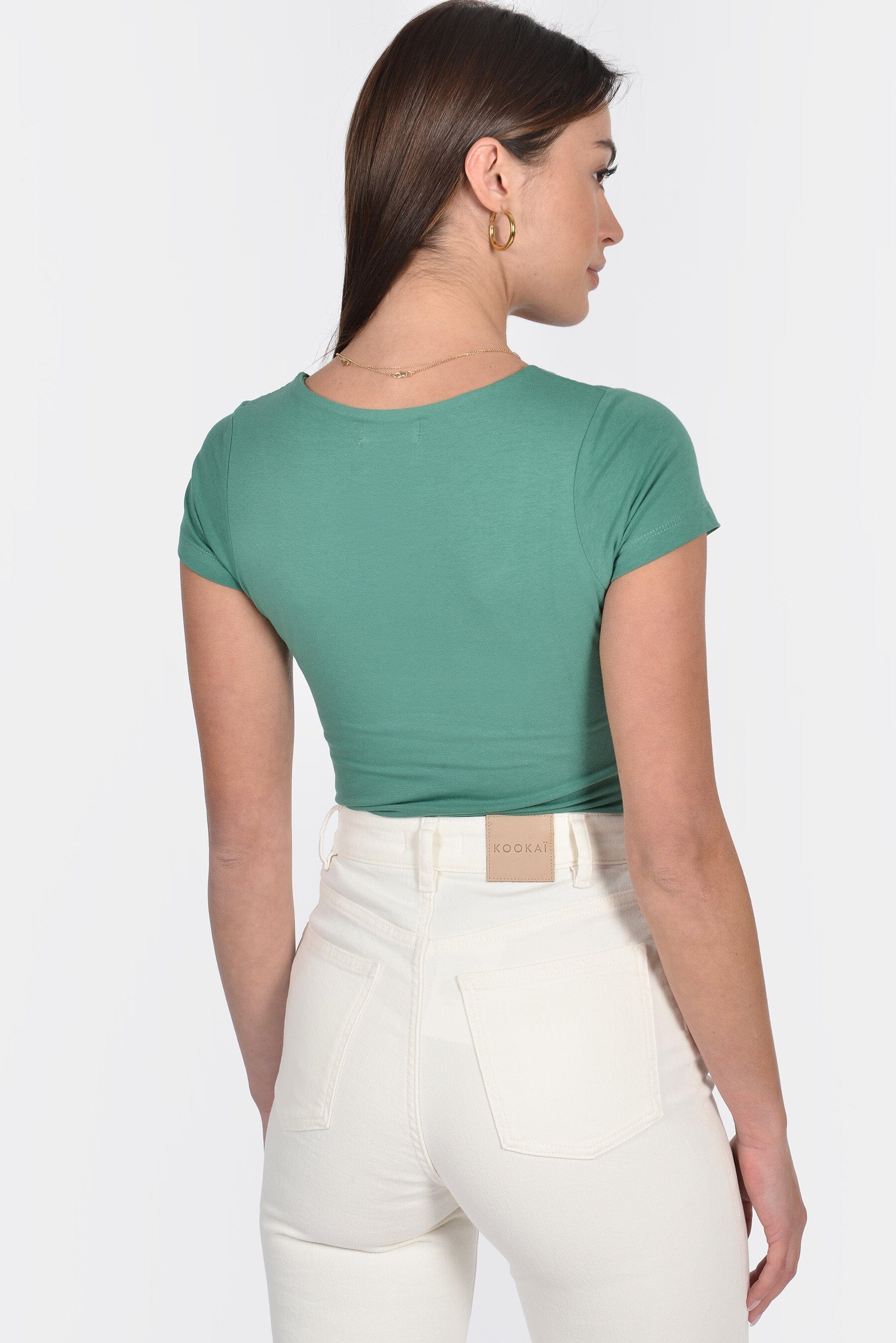 T-SHIRT COL U VIRGINIE EMERAUDE TEE SHIRT KOOKAI Mode Kookai