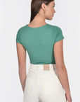 T-SHIRT COL U VIRGINIE EMERAUDE TEE SHIRT KOOKAI Mode Kookai