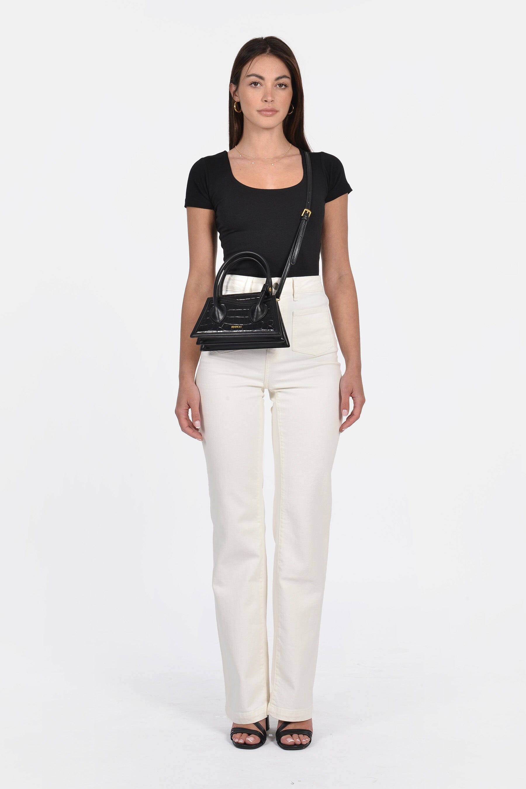 T-SHIRT COL U VIRGINIE NOIR TEE SHIRT KOOKAI Mode Kookai