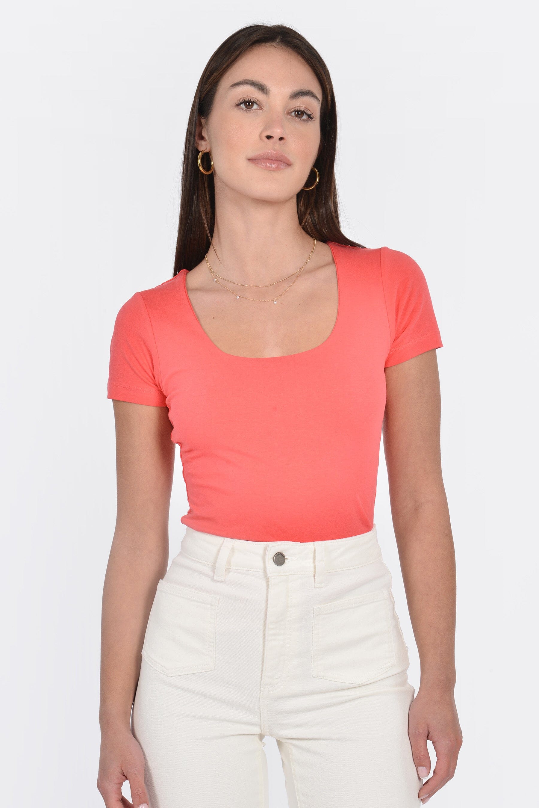 T-SHIRT COL U VIRGINIE STRAWBERRY TEE SHIRT KOOKAI Mode Kookai