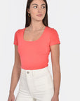 T-SHIRT COL U VIRGINIE STRAWBERRY TEE SHIRT KOOKAI Mode Kookai