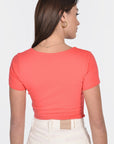 T-SHIRT COL U VIRGINIE STRAWBERRY TEE SHIRT KOOKAI Mode Kookai