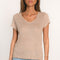 T-SHIRT COL V - LOUISE - ROSE TEE SHIRT KOOKAI Mode Kookai