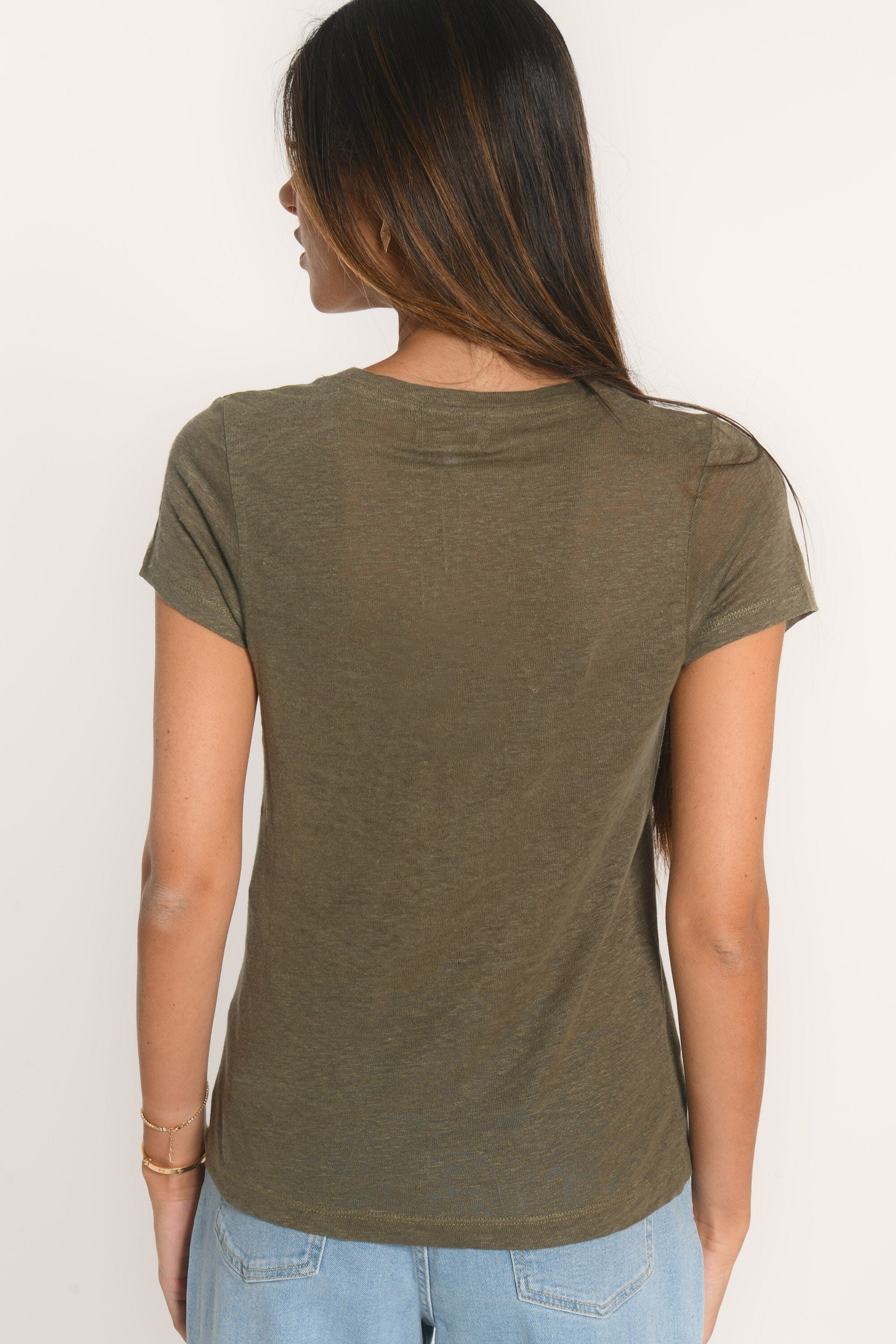 T-SHIRT COL V - LOUISE - KAKI TEE SHIRT KOOKAI Mode Kookai