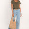 T-SHIRT COL V - LOUISE - ROSE TEE SHIRT KOOKAI Mode Kookai