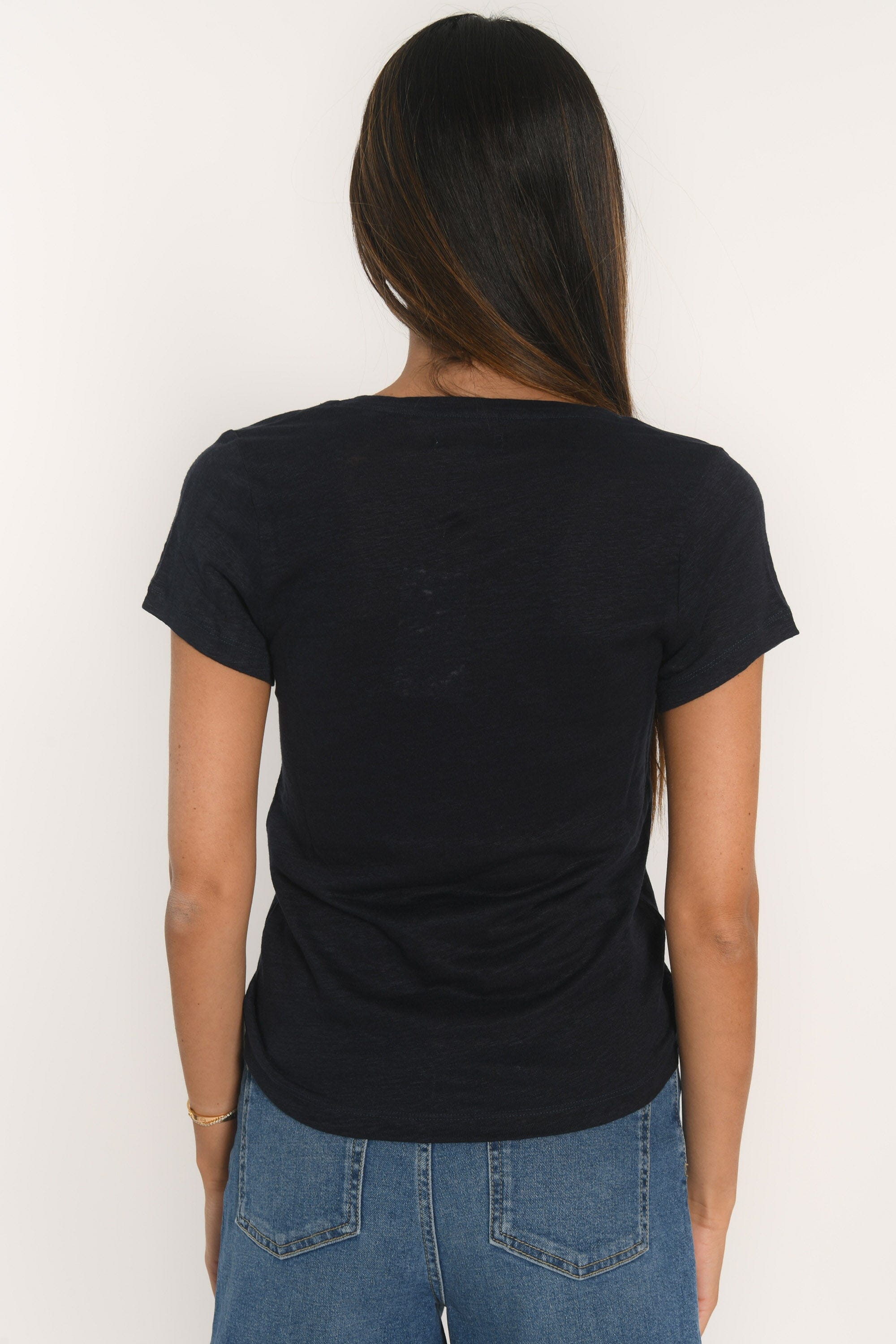 T-SHIRT COL V - LOUISE - MARINE TEE SHIRT KOOKAI Mode Kookai