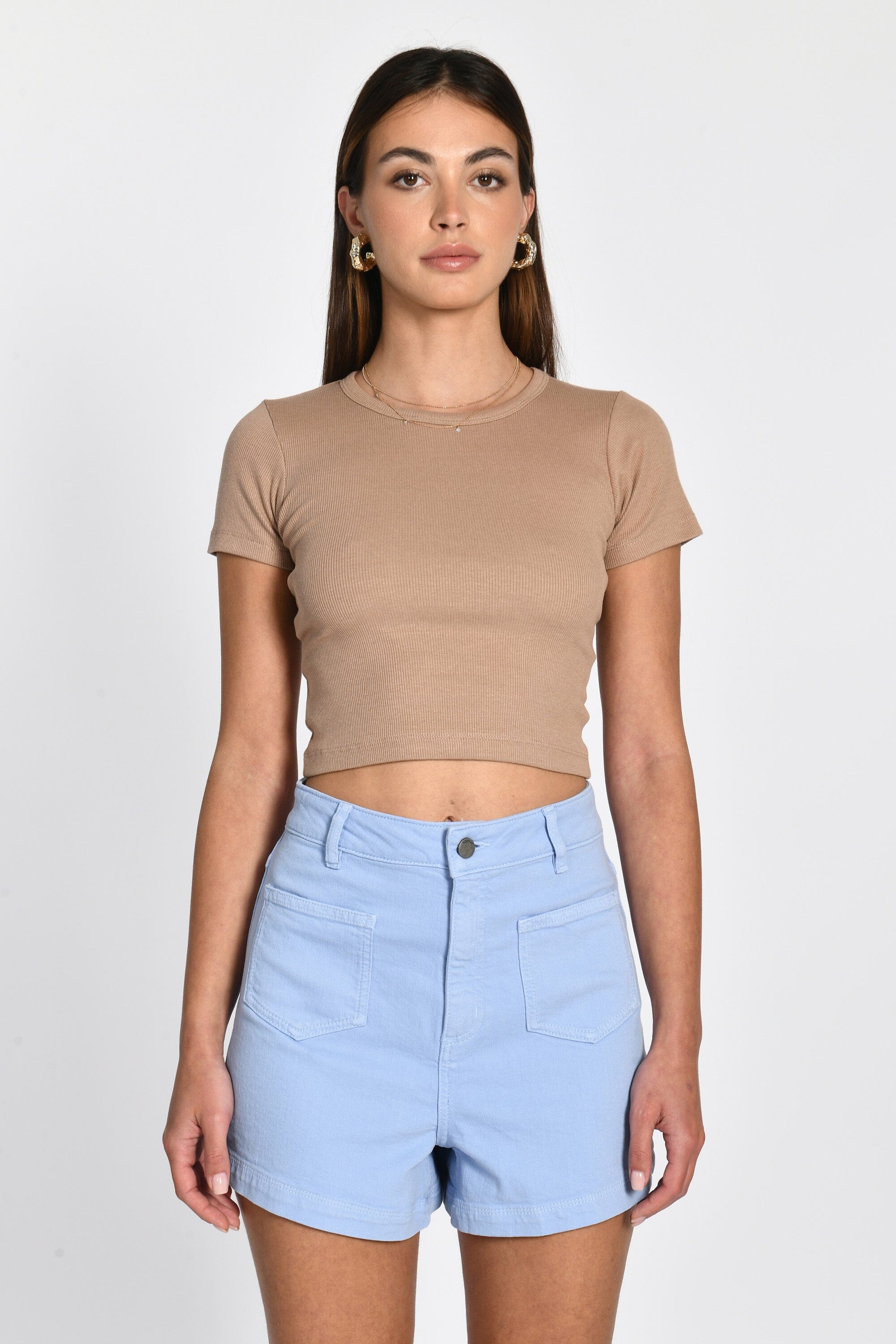T-SHIRT CÔTELÉ JENNY BEIGE TEE SHIRT KOOKAI Mode Kookai