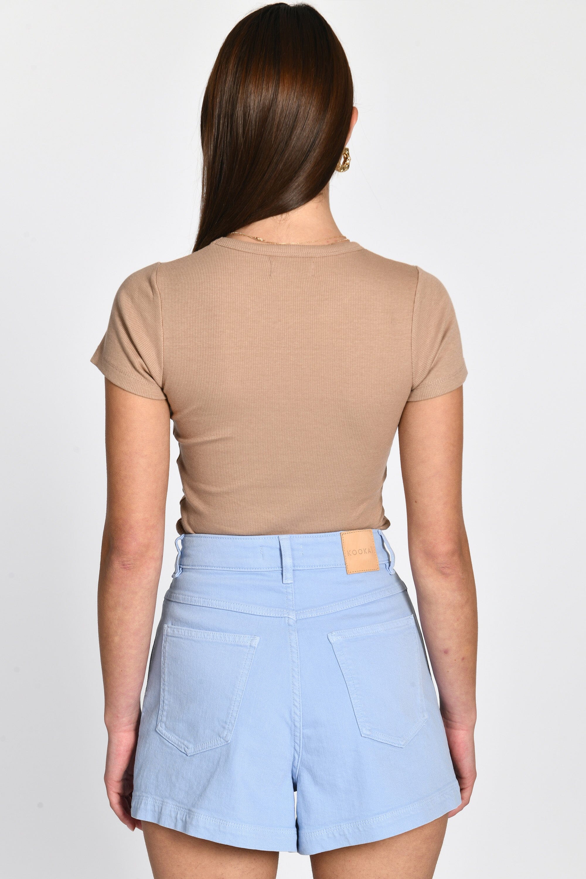 T-SHIRT CÔTELÉ JENNY BEIGE TEE SHIRT KOOKAI Mode Kookai