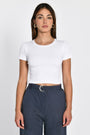 T-SHIRT CÔTELÉ JENNY BLANC TEE SHIRT KOOKAI Mode Kookai