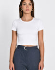 T-SHIRT CÔTELÉ JENNY BLANC TEE SHIRT KOOKAI Mode Kookai