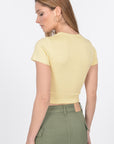 T-SHIRT CÔTELÉ JENNY BUTTER TEE SHIRT KOOKAI Mode Kookai