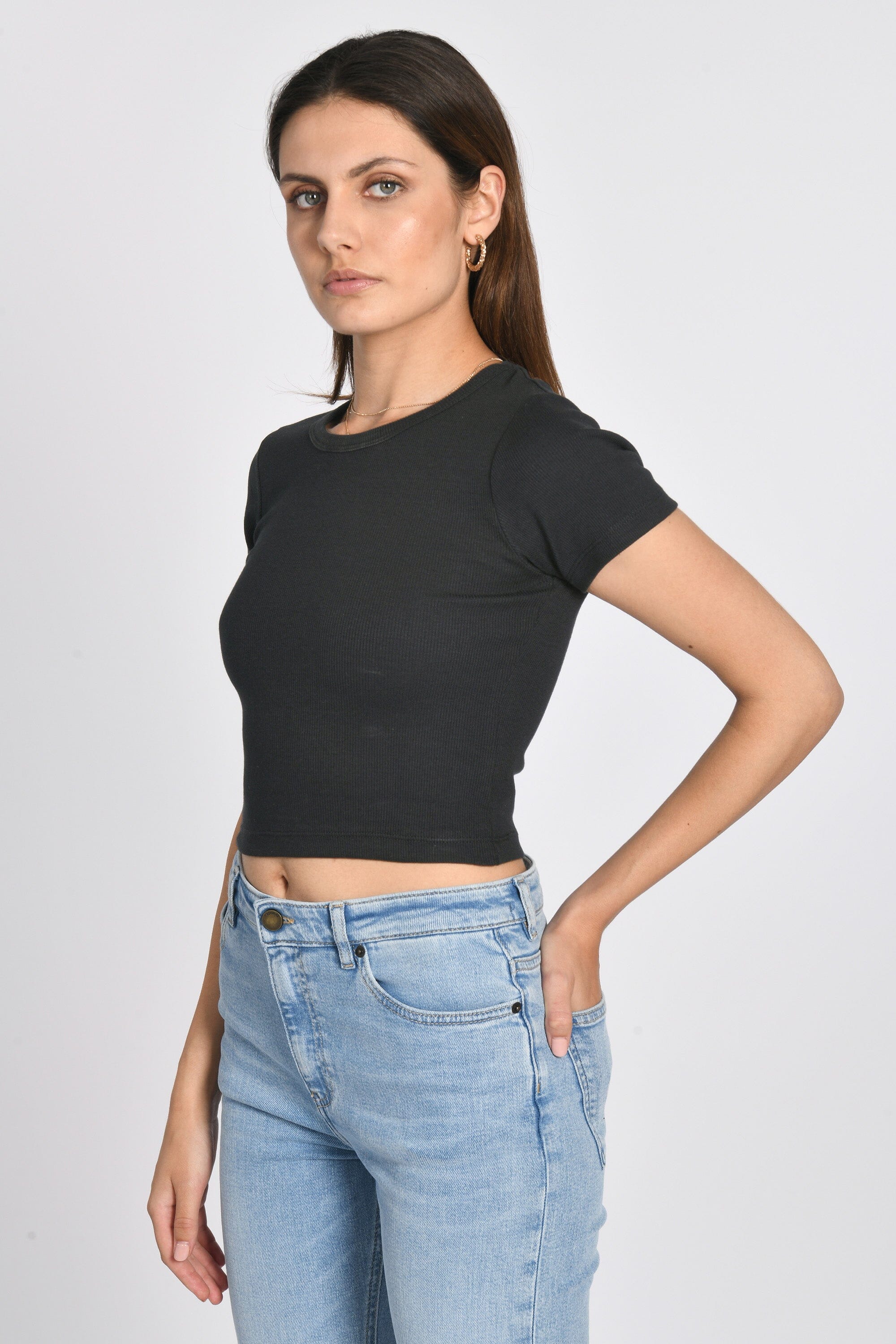 T-SHIRT CÔTELÉ JENNY NOIR TEE SHIRT KOOKAI Mode Kookai