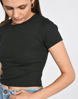 T-SHIRT CÔTELÉ JENNY NOIR TEE SHIRT KOOKAI Mode Kookai