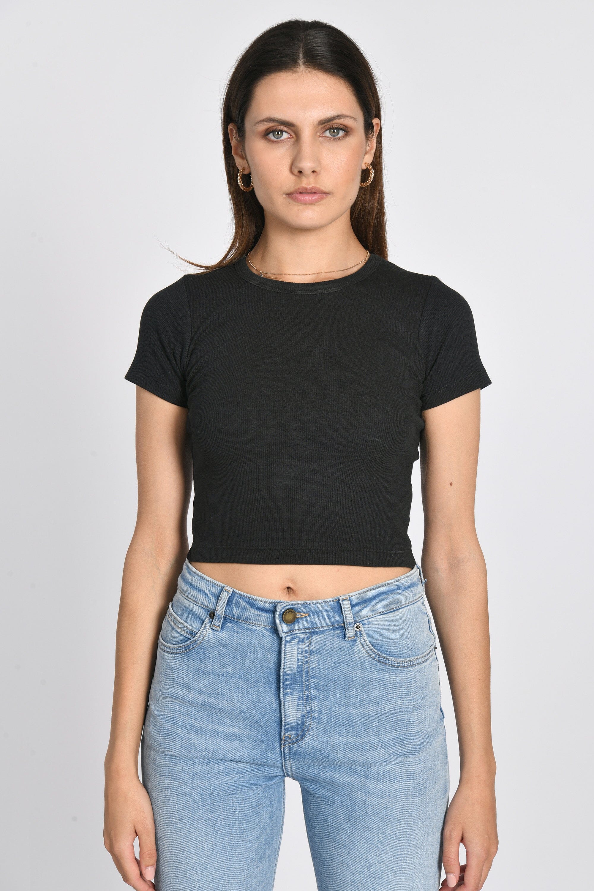 T-SHIRT CÔTELÉ JENNY NOIR TEE SHIRT KOOKAI Mode Kookai
