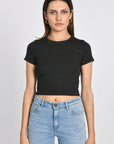 T-SHIRT CÔTELÉ JENNY NOIR TEE SHIRT KOOKAI Mode Kookai