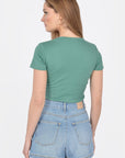 T-SHIRT CÔTELÉ V CLAIRE EMERAUDE TEE SHIRT KOOKAI Mode Kookai