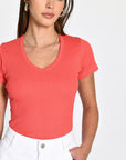 T-SHIRT CÔTELÉ V CLAIRE STRAWBERRY TEE SHIRT KOOKAI Mode Kookai
