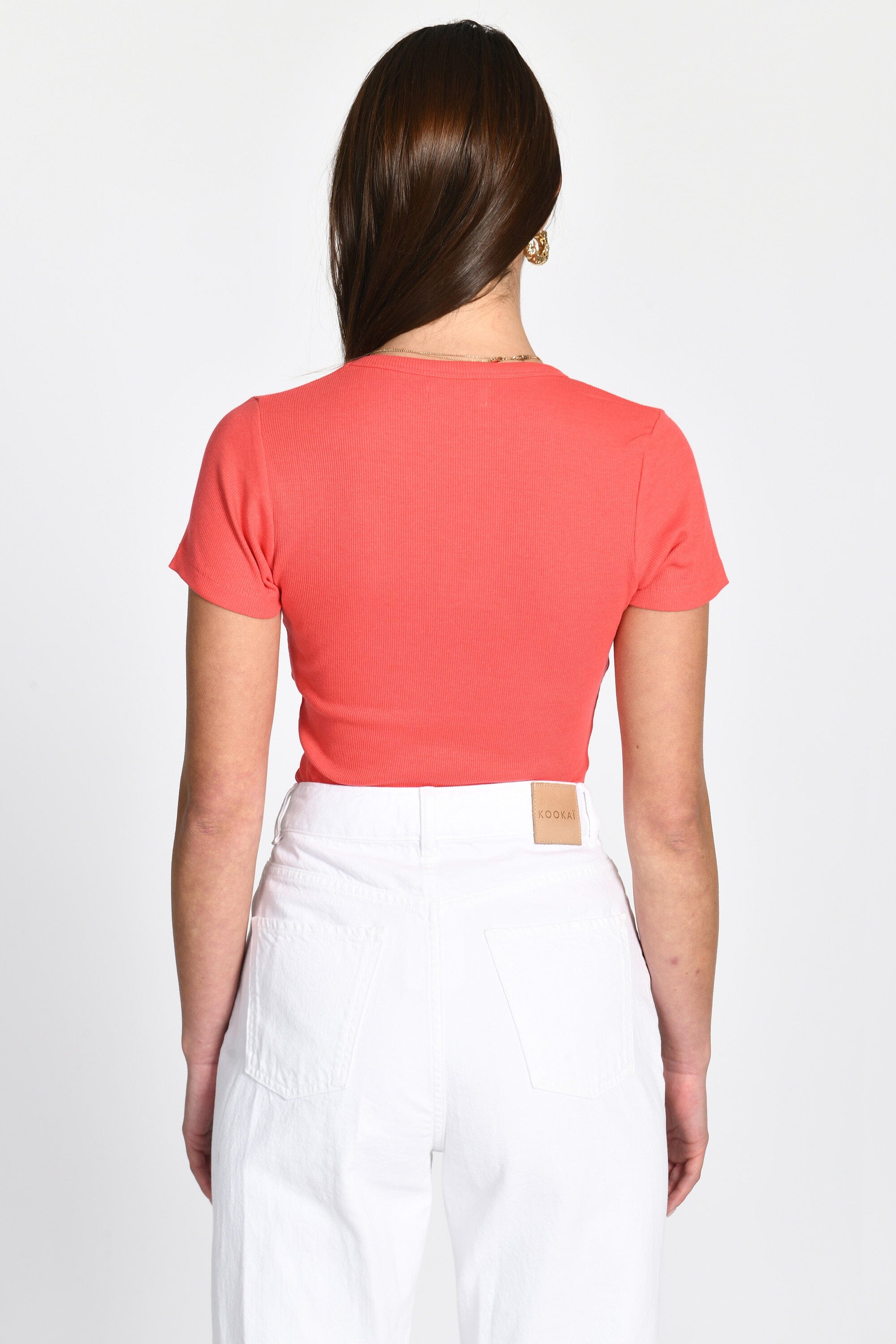 T-SHIRT CÔTELÉ V CLAIRE STRAWBERRY TEE SHIRT KOOKAI Mode Kookai