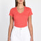 T-SHIRT CÔTELÉ V CLAIRE STRAWBERRY TEE SHIRT KOOKAI Mode Kookai