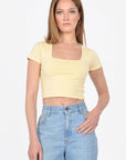T-SHIRT CROP MARGAUX BUTTER TEE SHIRT KOOKAI Mode Kookai