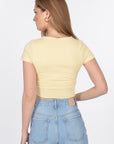 T-SHIRT CROP MARGAUX BUTTER TEE SHIRT KOOKAI Mode Kookai