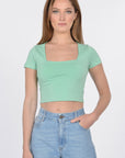 T-SHIRT CROP MARGAUX GREEN TEE SHIRT KOOKAI Mode Kookai