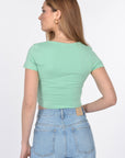 T-SHIRT CROP MARGAUX GREEN TEE SHIRT KOOKAI Mode Kookai