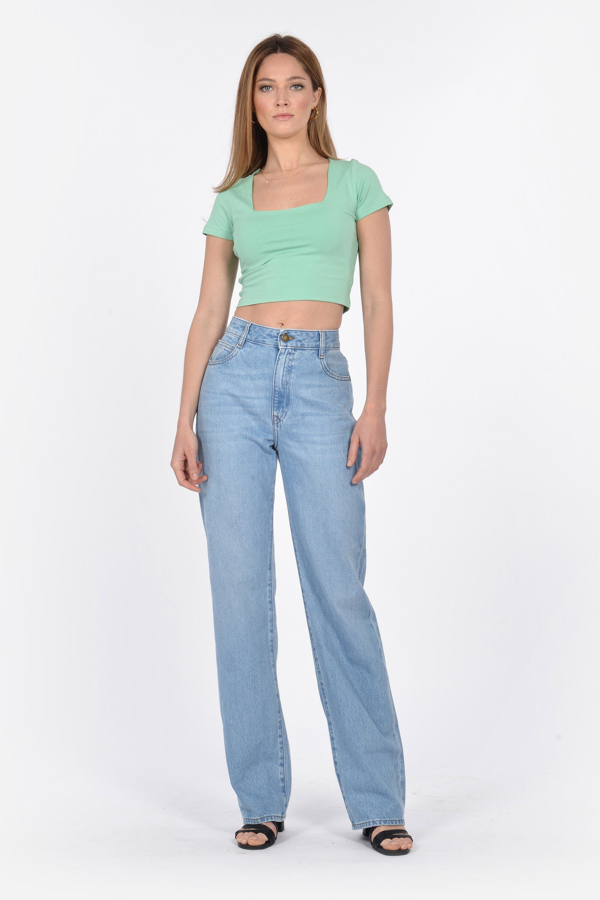 T-SHIRT CROP MARGAUX GREEN TEE SHIRT KOOKAI Mode Kookai
