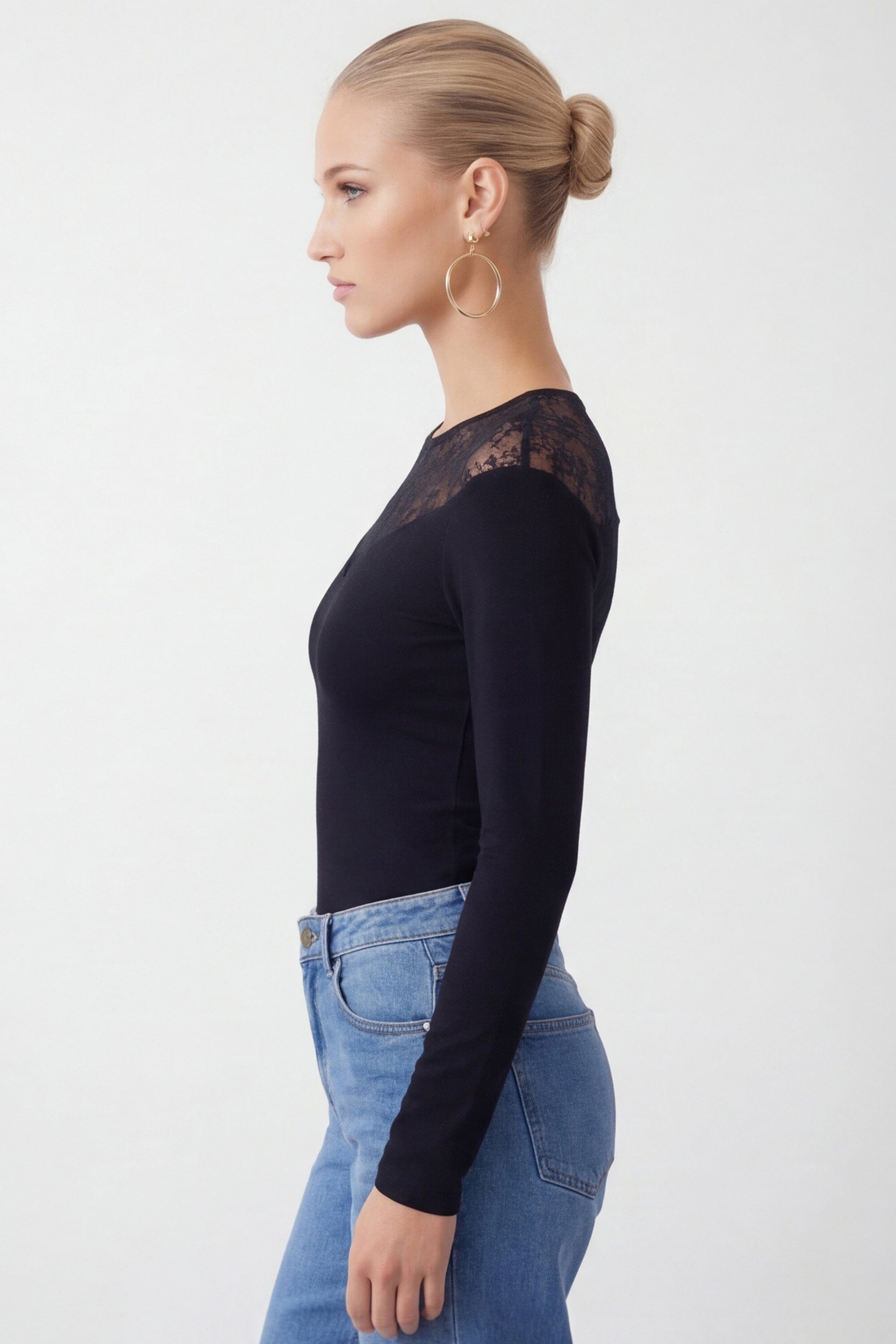 T-SHIRT DENTELLE - CURTIS - NOIR TEE SHIRT NEW KOOKAI Mode Kookai