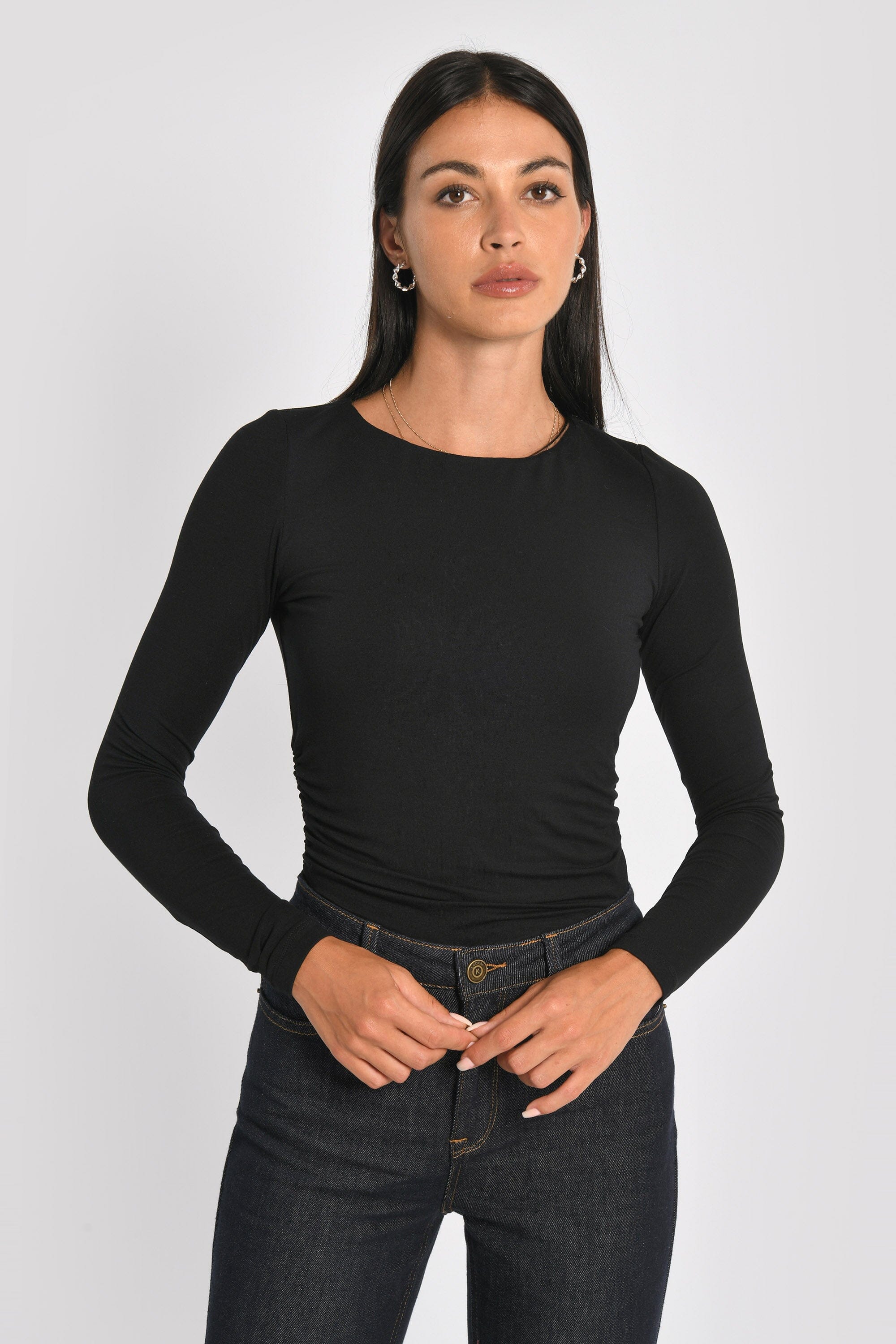 T-SHIRT DRAPÉ COTES SIA NOIR TEE SHIRT NEW KOOKAI Mode Kookai