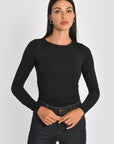 T-SHIRT DRAPÉ COTES SIA NOIR TEE SHIRT NEW KOOKAI Mode Kookai
