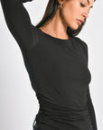T-SHIRT DRAPÉ COTES SIA NOIR TEE SHIRT NEW KOOKAI Mode Kookai