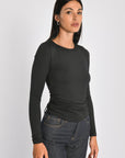 T-SHIRT DRAPÉ COTES SIA NOIR TEE SHIRT NEW KOOKAI Mode Kookai
