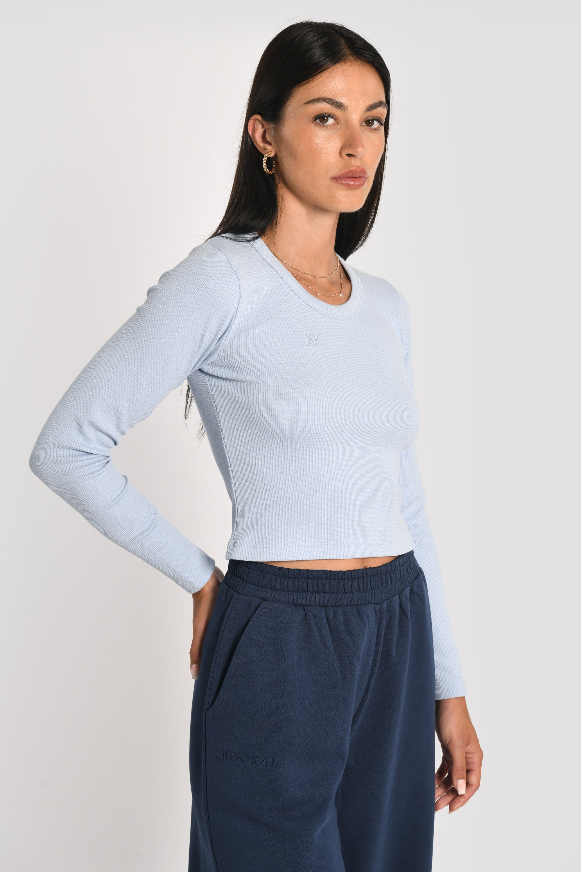T-SHIRT FINES COTES COL ROND JANETTE CIEL TEE SHIRT KOOKAI Mode Kookai