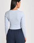 T-SHIRT FINES COTES COL ROND JANETTE CIEL TEE SHIRT KOOKAI Mode Kookai