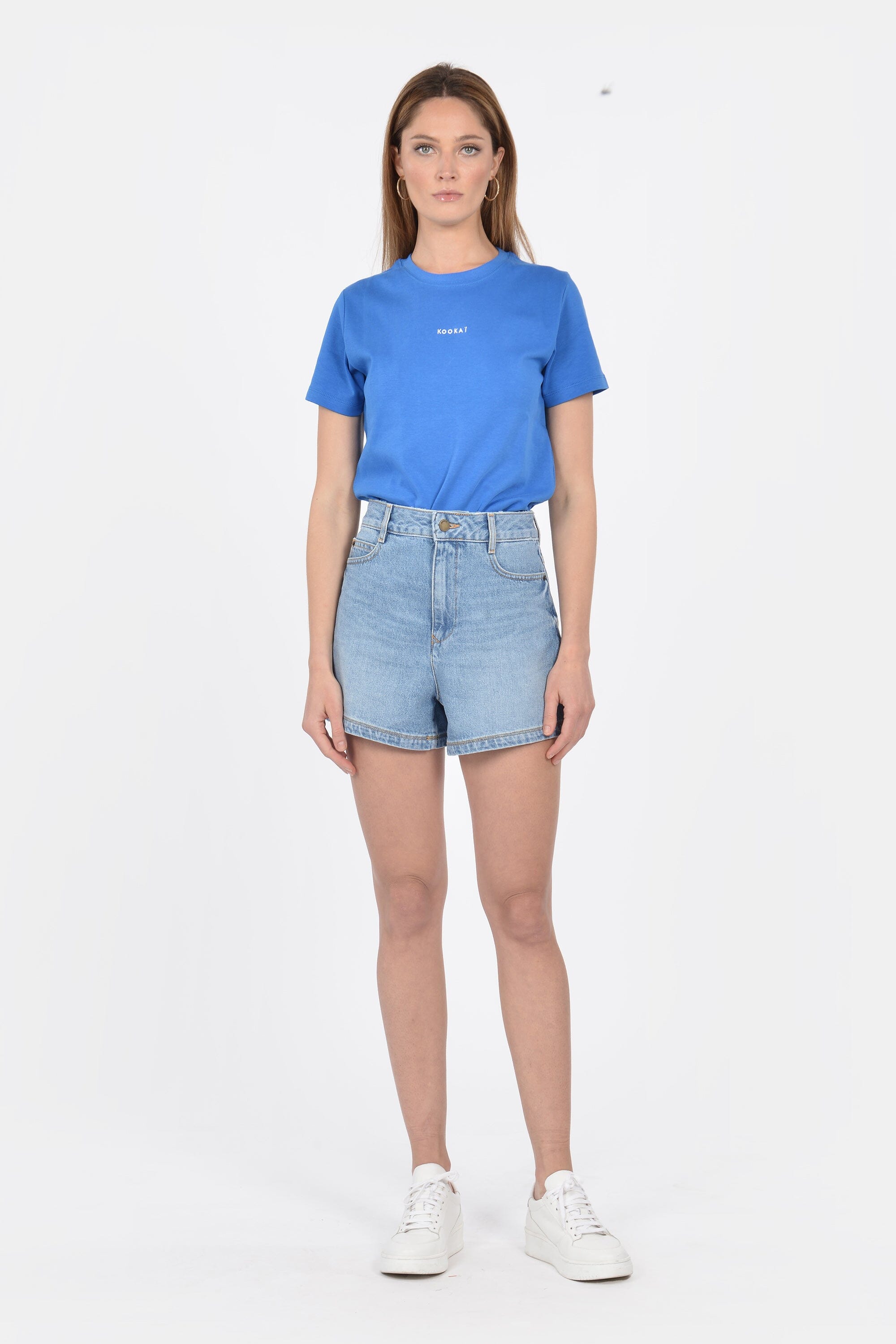 T-SHIRT LOGO CYAN TEE SHIRT KOOKAI Mode Kookai