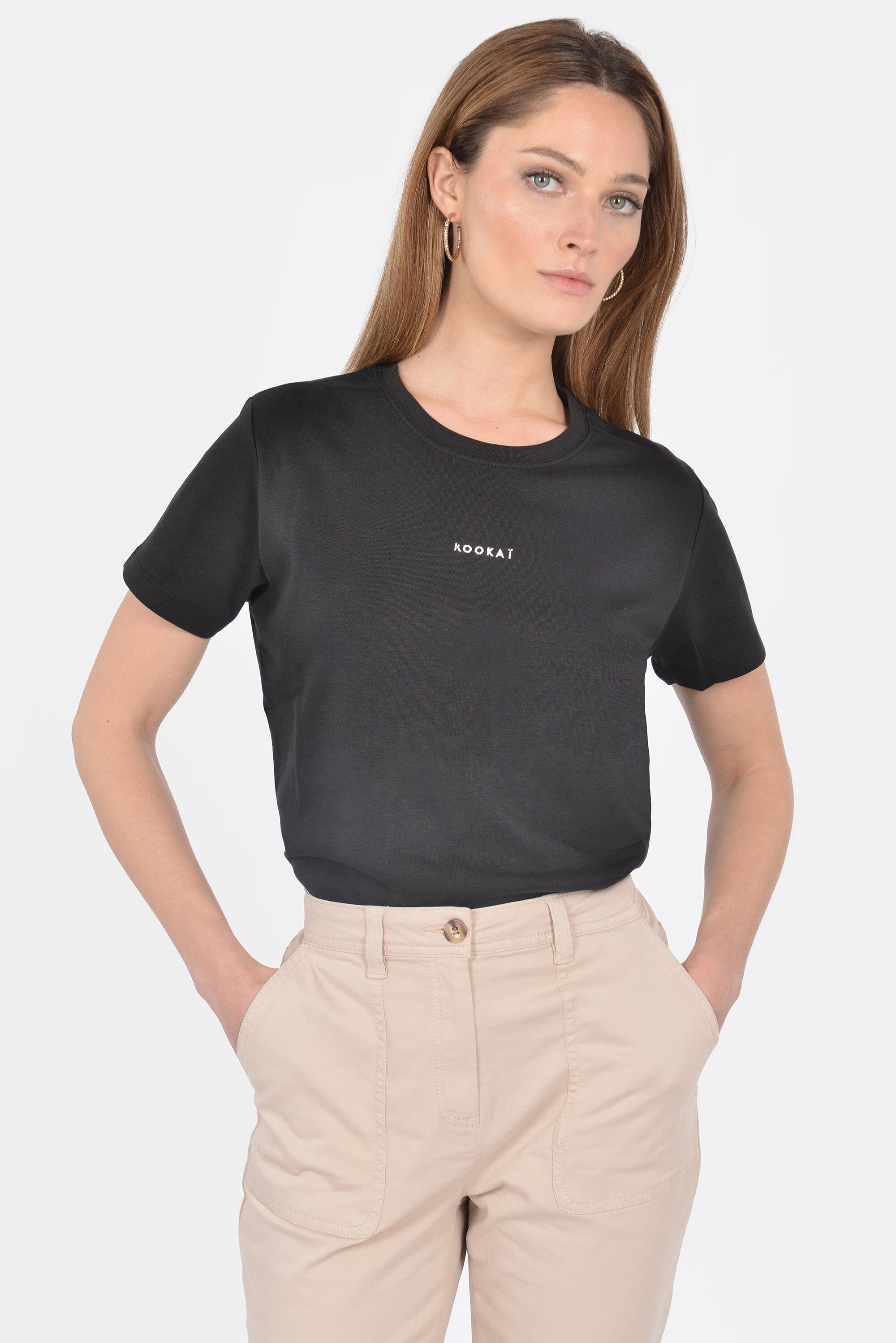 T-SHIRT LOGO NOIR TEE SHIRT KOOKAI Mode Kookai