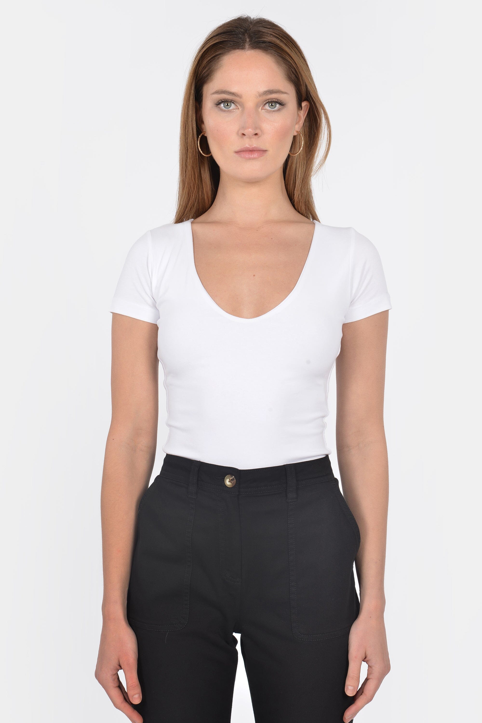 T-SHIRT V ARRONDI MATHIDA BLANC TEE SHIRT KOOKAI Mode Kookai