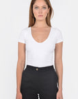 T-SHIRT V ARRONDI MATHIDA BLANC TEE SHIRT KOOKAI Mode Kookai