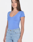 T-SHIRT V ARRONDI MATHILDA BLUE TEE SHIRT KOOKAI Mode Kookai