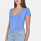 T-SHIRT V ARRONDI MATHILDA CYAN TEE SHIRT KOOKAI Mode Kookai