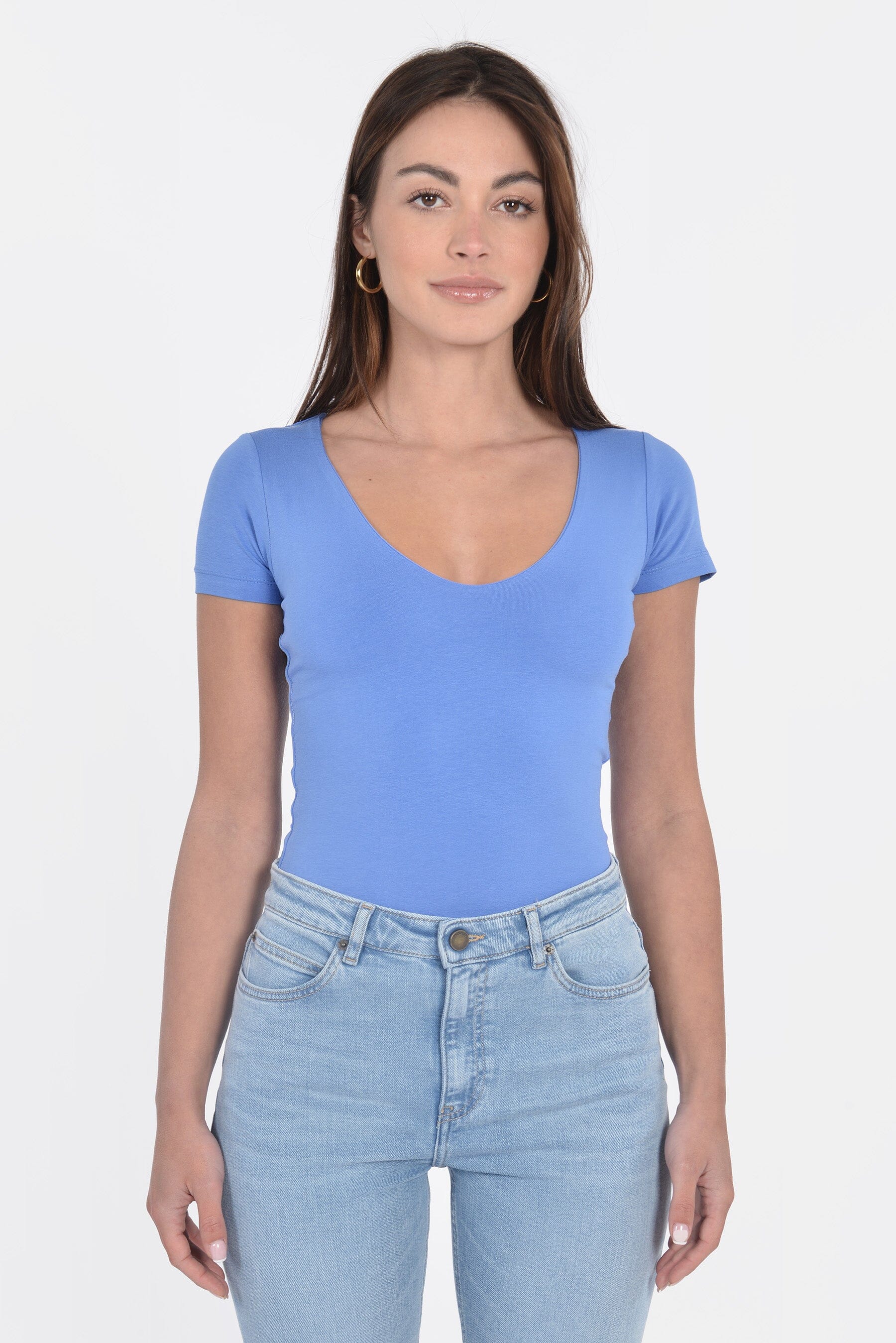 T-SHIRT V ARRONDI MATHILDA BLUE TEE SHIRT KOOKAI Mode Kookai