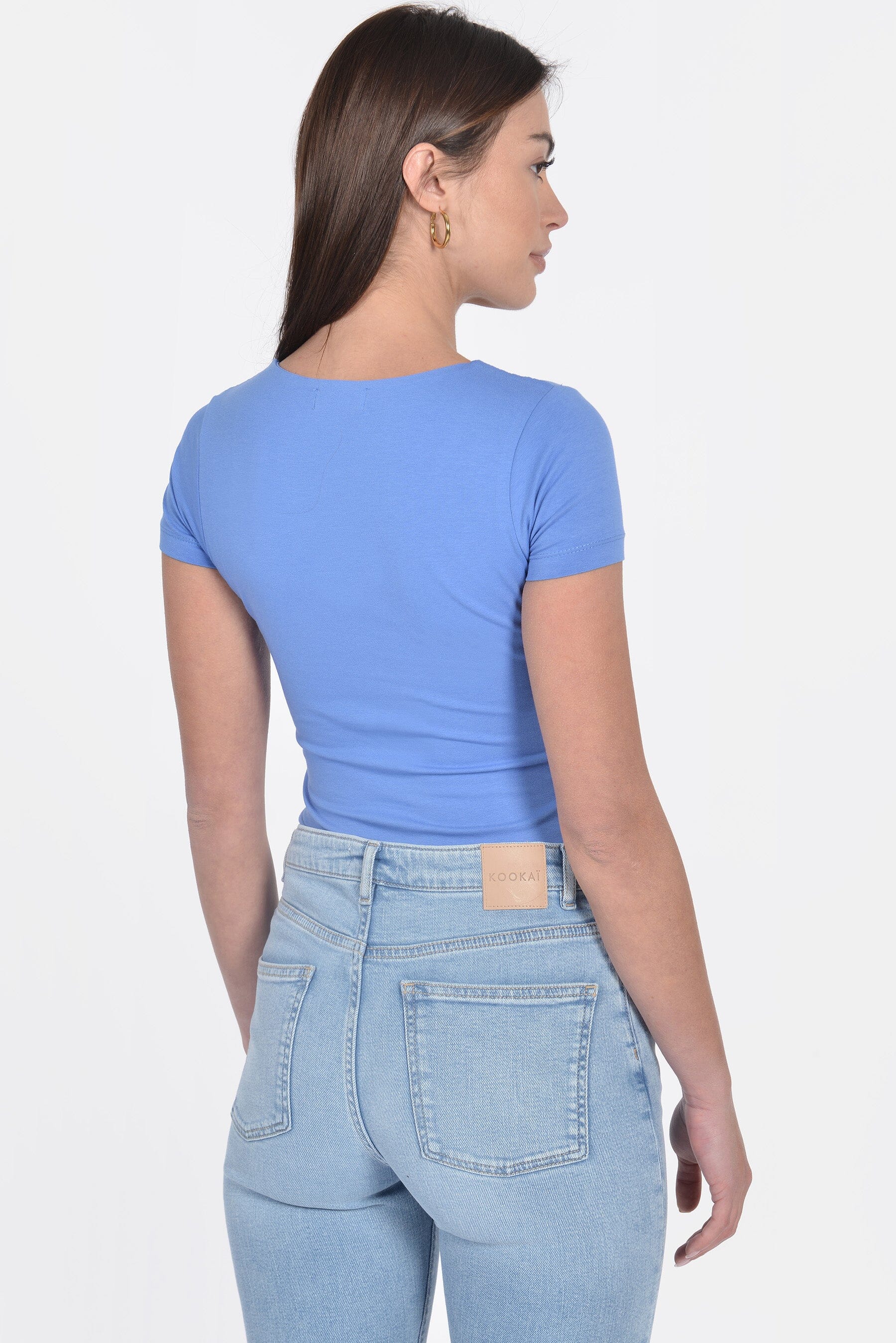 T-SHIRT V ARRONDI MATHILDA BLUE TEE SHIRT KOOKAI Mode Kookai