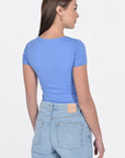 T-SHIRT V ARRONDI MATHILDA BLUE TEE SHIRT KOOKAI Mode Kookai
