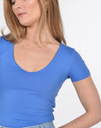 T-SHIRT V ARRONDI MATHILDA CYAN TEE SHIRT KOOKAI Mode Kookai
