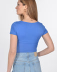T-SHIRT V ARRONDI MATHILDA CYAN TEE SHIRT KOOKAI Mode Kookai