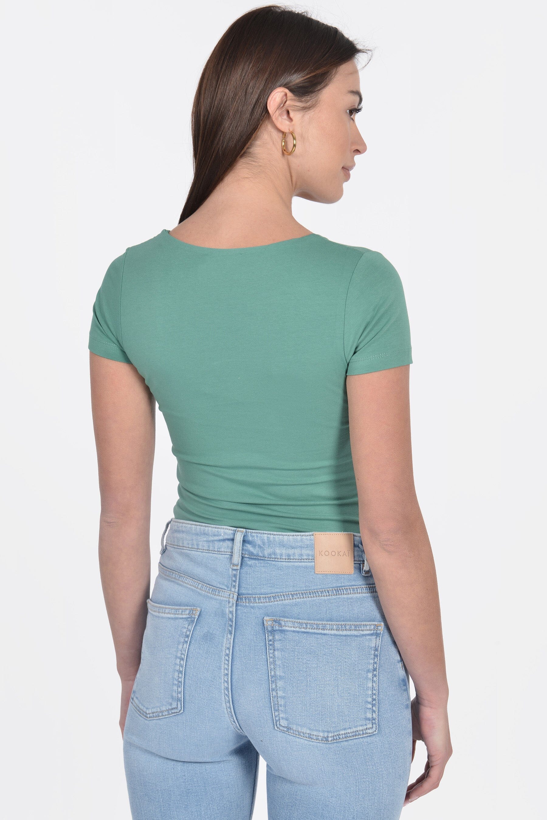T-SHIRT V ARRONDI MATHILDA EMERAUDE TEE SHIRT KOOKAI Mode Kookai