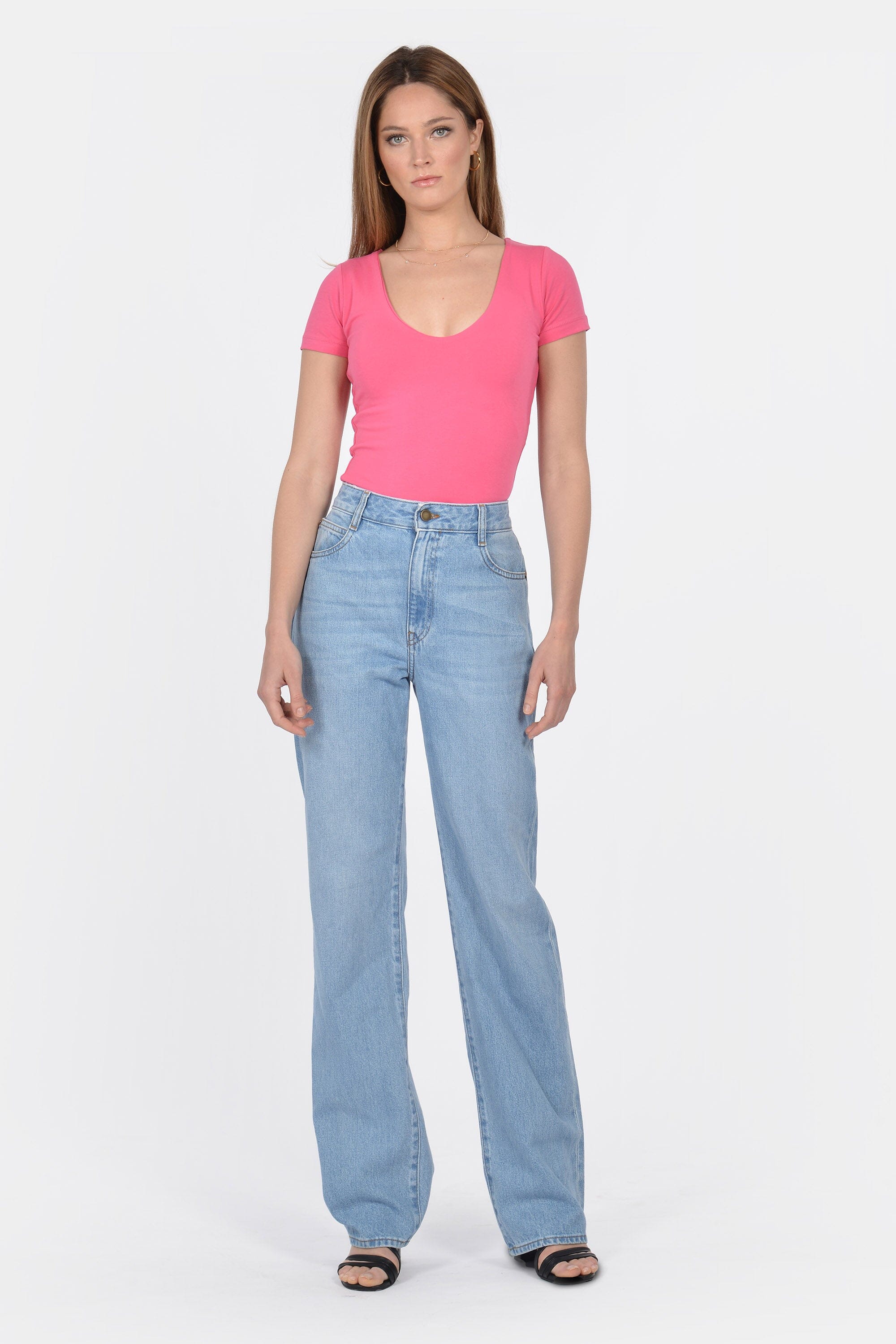T-SHIRT V ARRONDI MATHILDA FUSHIA TEE SHIRT KOOKAI Mode Kookai