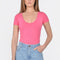 T-SHIRT V ARRONDI MATHILDA CYAN TEE SHIRT KOOKAI Mode Kookai